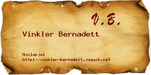 Vinkler Bernadett névjegykártya